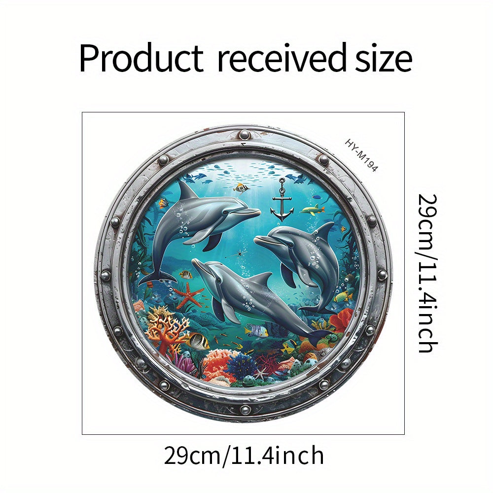 1 pc Whimsical Undersea World Toilet Decal - Waterproof PVC, Self-adhesive Bathroom Sticker with Dolphin and Whale Graphics for Home Decor