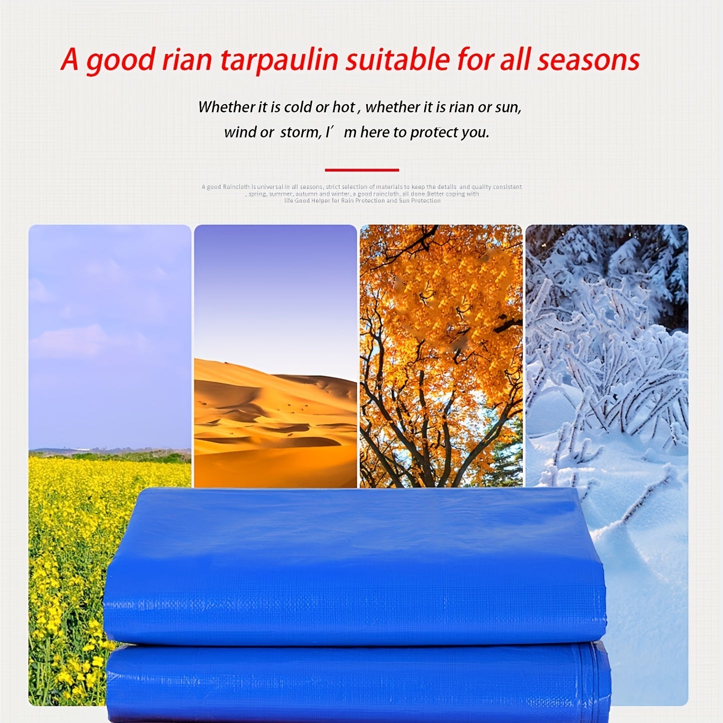 Vandham Heavy-Duty Waterproof Tarpaulin, PE Material, Multipurpose Tarp for Car, Home, Camping, Rain Cover, Protection Canopy - Durable and UV Resistant