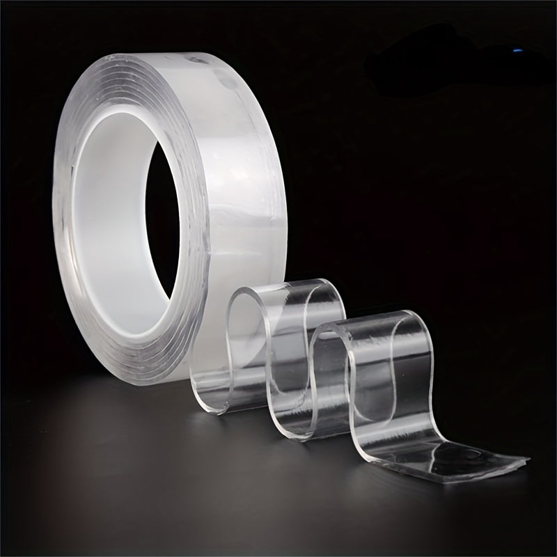 1 Roll of XStrong Reusable Double-Sided Tape, Heavy-Duty Transparent Nano Adhesive Strip, No Residue Washable Tape for Home, Office, and Car Use - Multi-Purpose Removable Mounting Tape