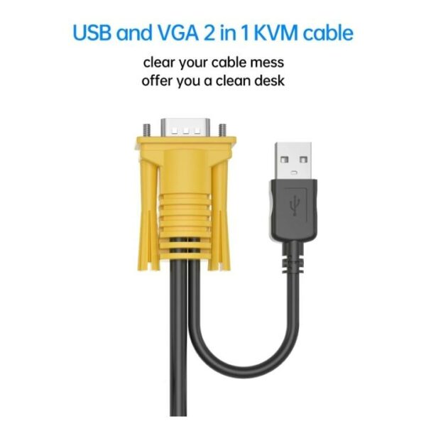 XF0179 2-in-1 USB VGA KVM Cable 1.5m