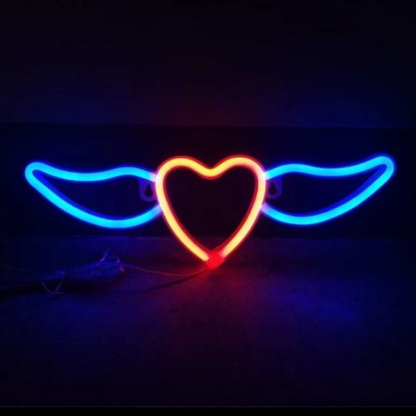 FA-A64 Heart Wing Neon Sign Lamp USB And Battery Operated