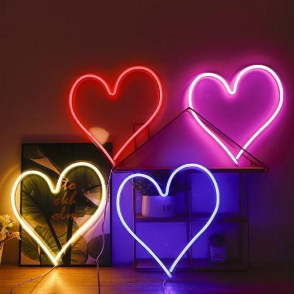 FA-A5 LED Heart Neon Sign Lamp USB And Battery Operated