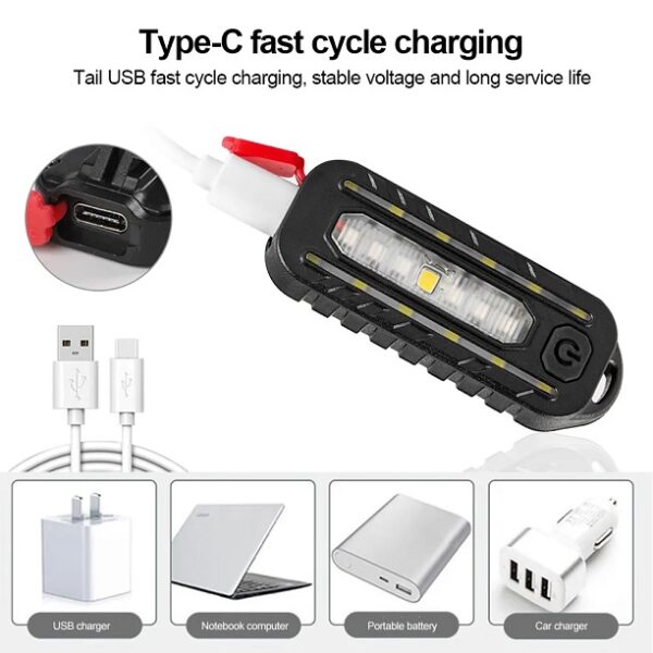 W676 Strip Rechargeable Bicycle Front And Warning Light