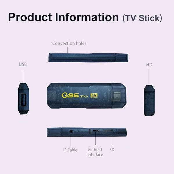 Q96 Android TV Stick 8G Ram + 125GB Rom
