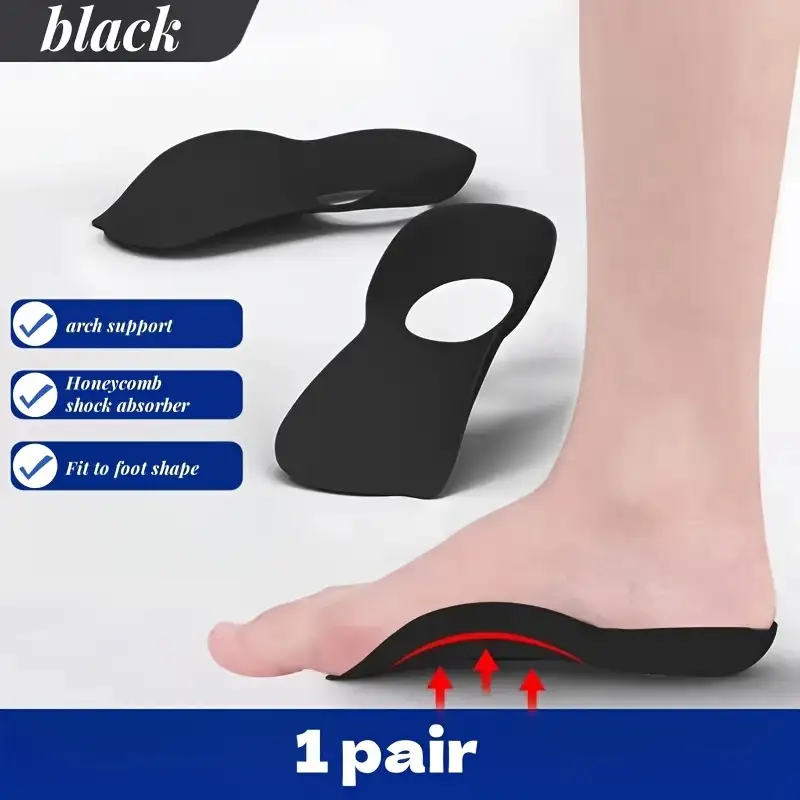 1pc Pair of Foot Support Pads for Arch Relief Comfortable Rubber Inserts with Shock Absorption and P
