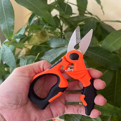Heavy Duty Stainless Steel Multi Purpose Garden Scissors Manual Wire Cutters with Ergonomic Orange & Black Handles for Gardening Branch Trimming Metal and Household Use Metal Cutting Garden Trimming Ergonomic Grip Visually Striking Design Durabl