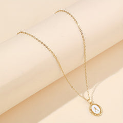 1pc 201 Stainless Steel A Z Alphabet Fashion Simple Initial Necklace 14K Gold Plated for Ladies Teenage Girls Friend Graduation Gift