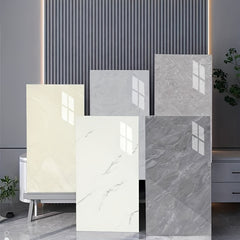 36pcs Peel & Stick Large Marble Tile Sheets Glossy PVC/PE Vinyl Ceiling & Wall Panels with Bohemian Cloud Pattern /// Bathroom Splashback Wood Floor Covering (Easy Installation)