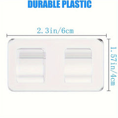 25pcs Clear Plastic Adhesive Hooks Weather & UV Resistant Wall Hangers For Outdoor & Indoor Decor Lights Storage Organizer