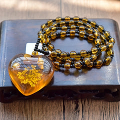 Bohemian Ethnic Love Pendant Crafted with Synthetic Resin and Gemstone Unique Vintage Jewelry Gift for Daily Wear or Party Events