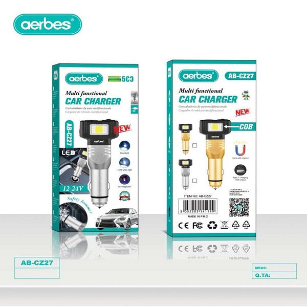 Aerbes AB-CZ27 500Mah Multi-Functional Car Charger
