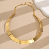Women's Geometric Open Cuff Choker Necklace High Shine Golden Finish Minimalist Bold Design for Everyday & Party Jewelry Year Round Versatile Accessory Smooth Glossy Finish