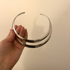 An elegant sexy luxurious and exaggerated double layer iron smooth Women's neck collar eye catching trendy collar for banquets parties festivals streets and daily life