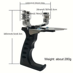 Multi Functional And Durable Outdoor Hunting Slingshot Set with Fishing Accessories Adult Slingshot Fits Snugly On The Hand And Has Good Grip Stability Comes with Fishing Wheel And Rolling Wheel Multi Functional Slingshot Hunting