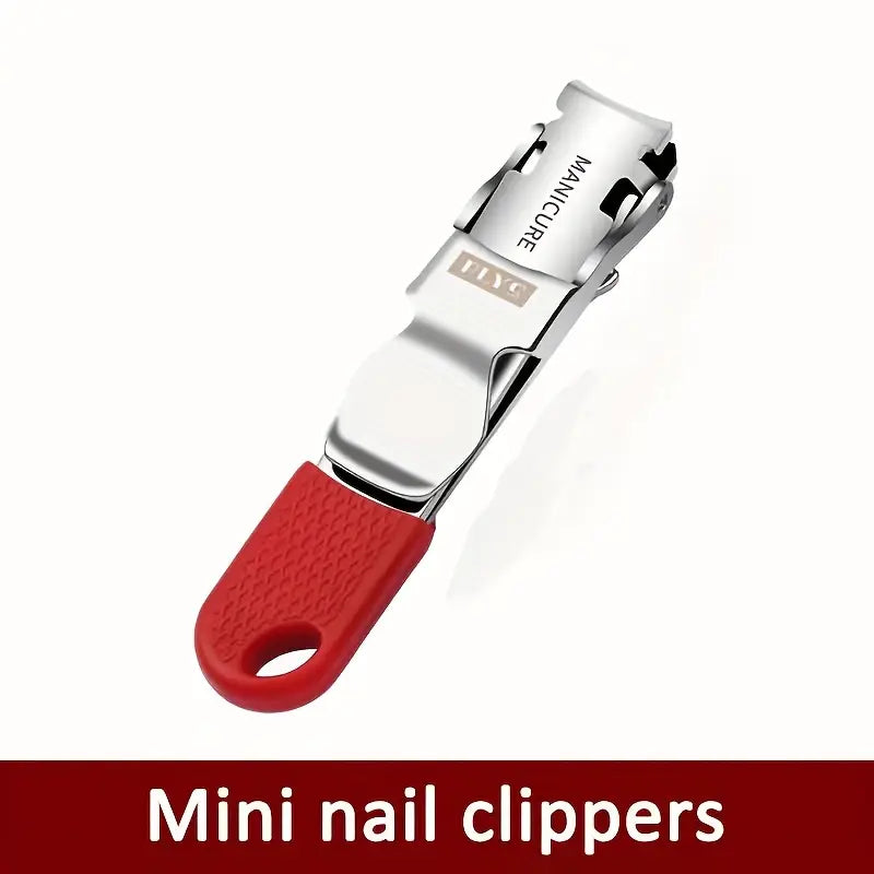 Heavy-Duty Stainless Steel Folding Nail Clippers with Keychain