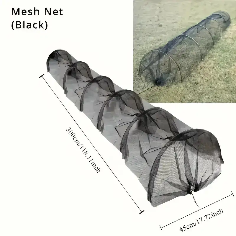 1 Piece Foldable Black Mesh Garden Tunnel