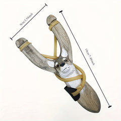 Adult Handcrafted Tiger Face Slingshot a Recycled Wooden Launcher with Elastic Bands Perfect for Outdoor Camping And Hunting Gear a Collectible Wooden Art Gift Handmade Slingshot.