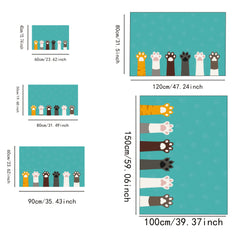 1Pc Cute Cat Paw Print Anti Slip Bath Mat