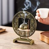 1pc Large Five Blessings Ruyi Incense Burner Elegant Metal Hanging Base Design with Traditional Chinese Motifs Ideal for Home Decor and Tea Ceremonies Incense Holder