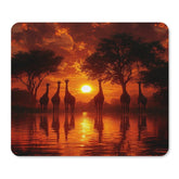 African Savannah Sunset Giraffe Mouse Pad & Desk Mat Non Slip Rectangular Keyboard & Mouse Mat with Giraffe Silhouettes Acacia Trees & African Wildlife Design Compact Size for Home Office Gaming PC Laptop Stylish Desk Accessory for Animal Lovers