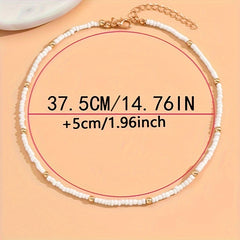 1 Bohemian Style Glass Bead Choker with Adjustable Length for Casual Attire Handcrafted Chain and Interchangeable Beads