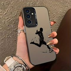 Football Player Pattern Phone Case for TPU for Galaxy A03/A04/A04E/A05/A05S/A10/A10S/A11/A12/A13/A14/A15/A21S/A23/A25/A30S/A31/A32/A33/A35/A50/A51/A52/A53/A5/A55/A70/A71/A72/M12/S10/S10+/S20/S21/S22/S2/S24 Series 20/9 Drop Proof Full Cover Acrylic Str