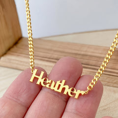 Custom Engraved 18K Golden Plated Stainless Steel Necklace with Pendant Design Minimalist Style for Men and Women Durable 201 Stainless Steel Chain Name Necklac