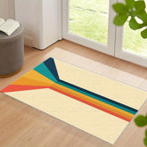1Pc Vintage Colorful Striped Welcome Mat Durable Polyester Indoor/Outdoor