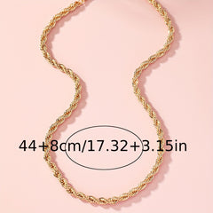 Golden Twist Necklace Adjustable Thick Clavicle Chain Luxury Style Make Your Call Match Daily Outfits Party Accessory
