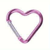 Heart shaped buckle aluminum alloy cute keychain backpack buckle kettle buckle hammock dog rope water bottle holder suitable for keys and camping equipment fishing hiking cycling backpack accessories gifts for friends family and loved ones