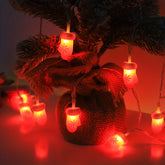 Classic Christmas String Lights Snowman + Glove Design Decorative Lights Battery Powered (AA Batteries Not Included) Durable Plastic Decorative Lights Suitable for Holiday Home Decoration Retro Style Holiday Lights with Switch Control Ide