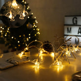 1pc Christmas Reindeer String Lights Suitable for New Year Christmas Tree Wedding Curtains Indoor Wreath Party Room Decoration Lights Battery Powered (No Battery Christmas Decorations