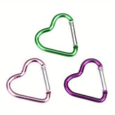 Heart Shaped Keychain Clip Durable Aluminum Alloy Outdoor with Secure Spring Hook Multi Color Heart Design for Hiking Camping & Key Organization Camping Accessories Key Holder Playful Accessory Metallic Finish