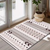1pc Tribal Doormat Beige/Brown/Black/White/ Pink Entryway Mat with Non Slip Backing Machine Washable Polyester Mat for Front Door Bathroom Living Room All Season Indoor/Outdoor Floor Mat Decorative Floor Covering