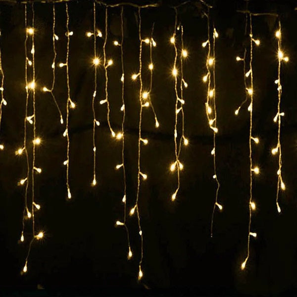 ZYF-100 LED Fairy Curtain Light with Tail Plug Extension Warm White 6×0.52m