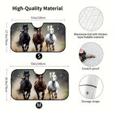 1pc Horse Car Windshield Sunshade Front Windshield Sun Shade Fashion Design Auto Sun Visor Heat Easy Installation Keeps Vehicle Cool