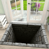 1Pc 3D Illusion Stone Texture Door Mat Heavy Duty