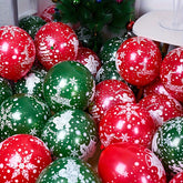 30pcs 25.4 cm Christmas Latex Balloons Golden Green Red Confetti with Snowflake & Holly Patterns Shiny Metallic Finish Helium Ready for Indoor/Outdoor Xmas New Year Party Decorations (No Helium Included) Durable & Easy Setup