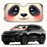 1pc Cute Panda Eye Car Sunshade Cartoon Style Polyester Auto Sun Blocker Keeps Your Vehicle Cool & Protects Against Sunlight Rays Perfect Gift for Animal Lovers & Fun Car Accessories Car Sunshade | Playful Auto Accessory | Durable Sunshade Car Winds