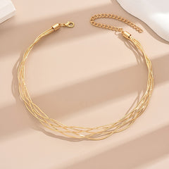 Elegant Twisted Golden Necklace for Women: Perfect for Everyday Wear and Parties