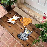 Cute Cartoon Cat Welcome Doormat With Tabby &