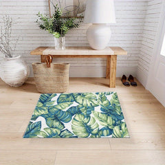 1Pc Tropical Monstera Leaf Welcome Mat Non Slip Indoor/Outdoor