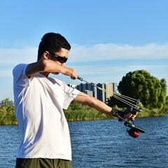 1pc PIAOYU Heavy Duty Adjustable Thumb Slingshot Release with Fishing Fork Adjustable Lever Compatible with most Slingshots for Hunting Target Shooting Outdoor Training Ideal for Adults & Beginners Hunting Equipment Sleek Metallic Finish Ergono