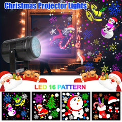 VVIA USB Powered Christmas Projector Lights with Snowman Snowflake LED Fairy Landscape Spotlights Adjustable Brightness Remote Control Geometric Patterns for Indoor/Outdoor Holiday Decor Xmas New Year'S Weddings & Parties Christmas Decorations F