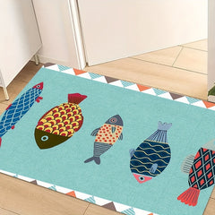 1Pc Cartoon Small Fish Pattern Floor Mat Carpet Living