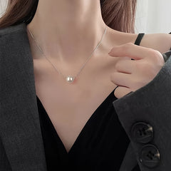 Vintage Boho Copper Chain Necklace with Imitation Pearl Pendant for Daily and Party Wear No Plating – Valentine's Day Gift Suitable for All Seasons