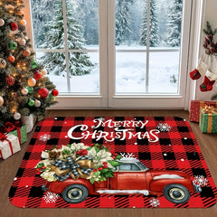 1 Christmas Theme Welcome Doormat Area Machine Washable