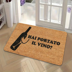 1Pc Italian Wine Themed Doormat With "Hai Portato Il