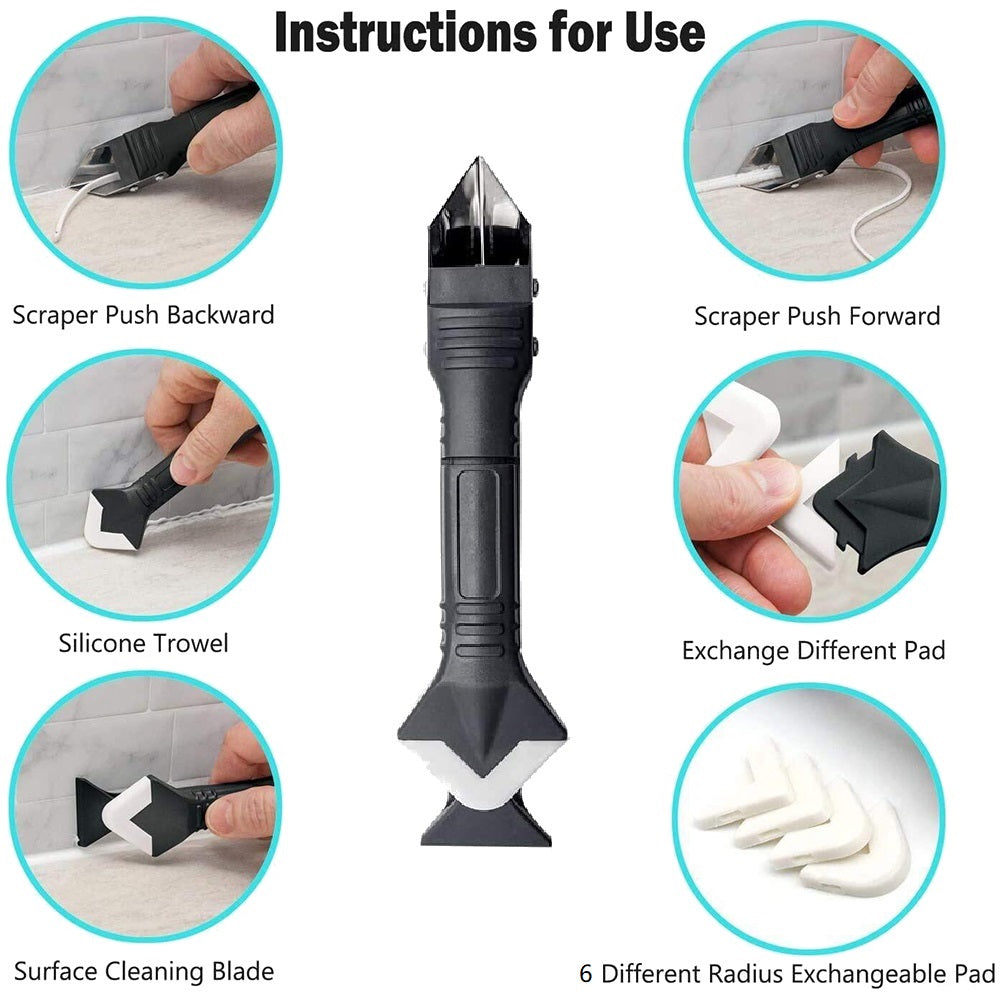 s Caulking Tool Kit and 3 in 1 Caulking Tools Silicone Sealant Finishing Tool Grout Scraper