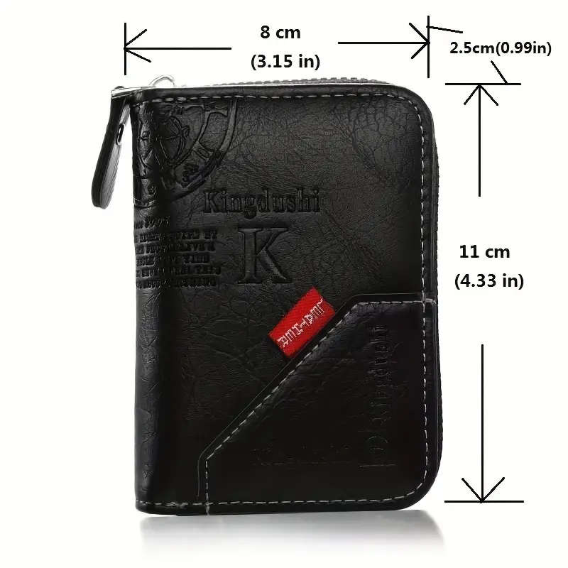 1pc Compact Retro PU Leather Wallet